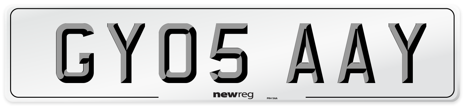 GY05 AAY Number Plate from New Reg